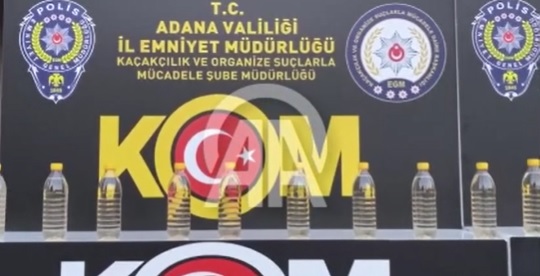 ADANA'da 175 litre sahte içki ele geçirildi