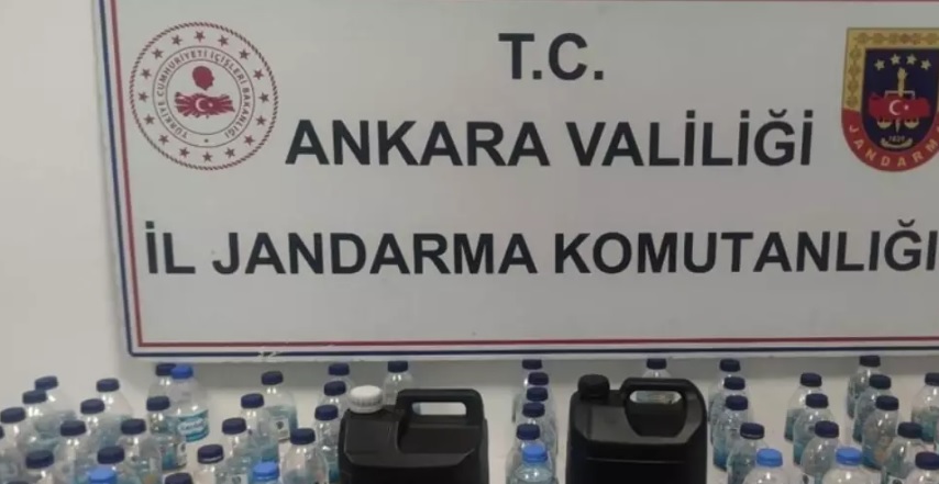 Ankara'da sahte içki üretip satan kişi yakalandı
