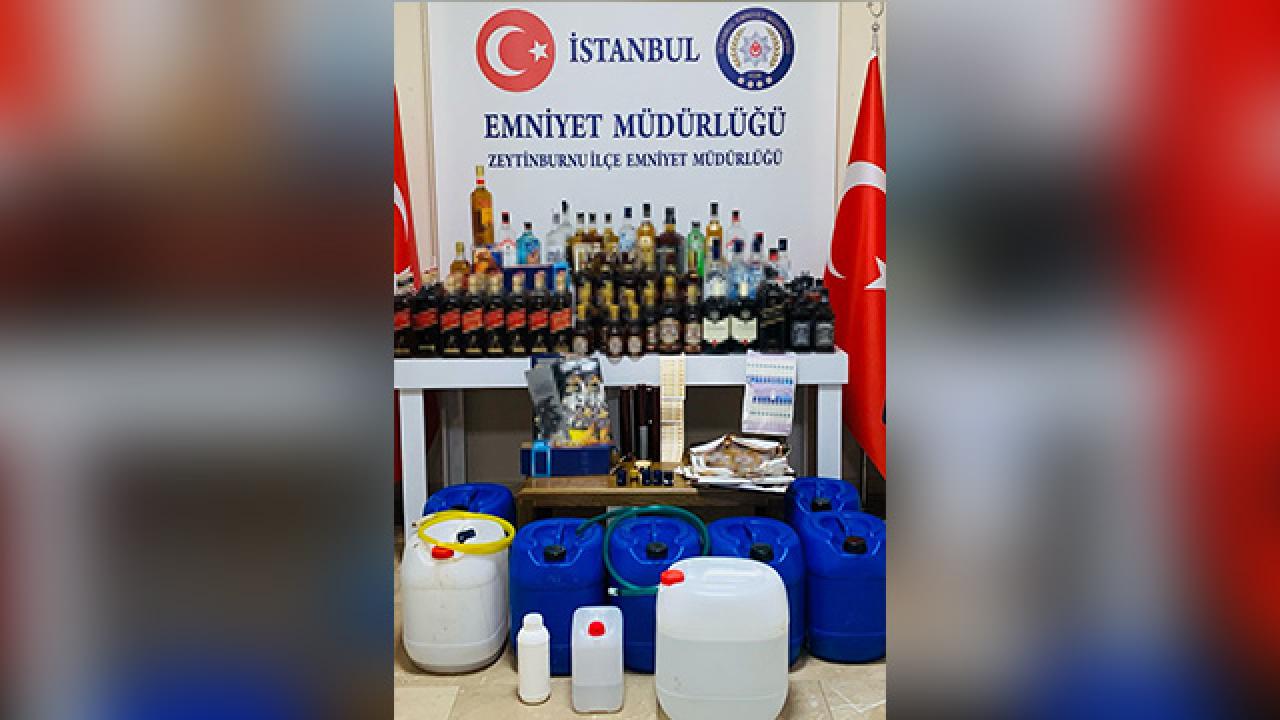 İstanbul'da sahte içki operasyonu: 345 litre ele geçirildi