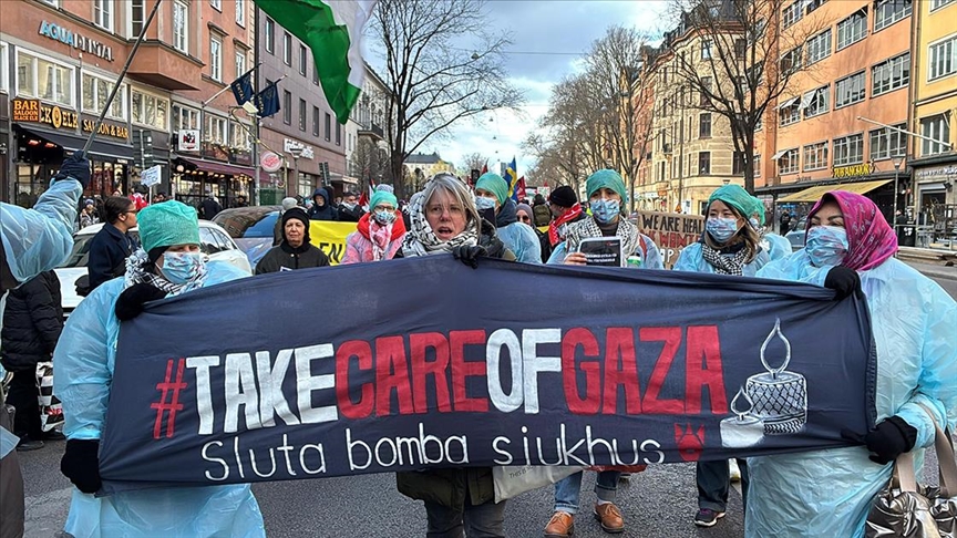 Trump'ın Gazze'deki Filistinlileri yerinden etme planı İsveç'te protesto edildi