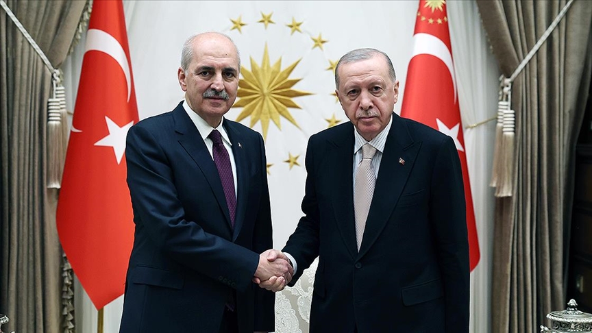 Cumhurbaşkanı Erdoğan, TBMM Başkanı Kurtulmuş'u kabul etti