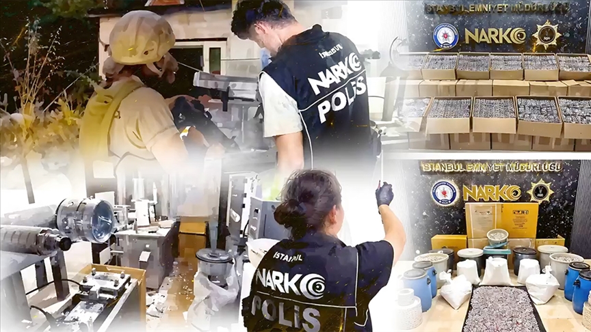 İSTANBUL'DA UYUŞTURUCU İMALATÇILARINA YÖNELİK OPERASYONDA 2,5 MİLYONDAN FAZLA HAP ELE GEÇİRİLDİ