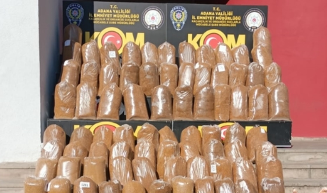 ADANA'DA 1 TON 250 KİLOGRAM KAÇAK TÜTÜN ELE GEÇİRİLDİ