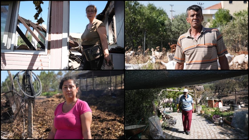 İzmir'de orman yangında ev ve ağılları kullanılamaz hale gelen mahalle sakinleri yaşadıklarını anlattı