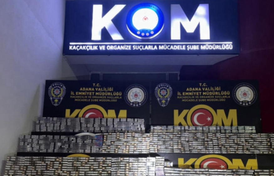 ADANA'DA BİR TANKERDE 19 BİN 595 PAKET KAÇAK SİGARA