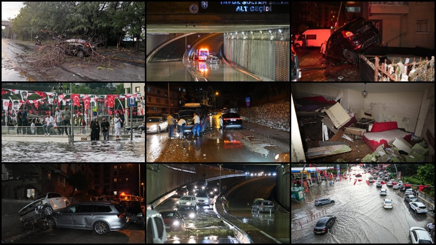 ANKARA'DA SAĞANAK VE FIRTINA ETKİLİ OLDU