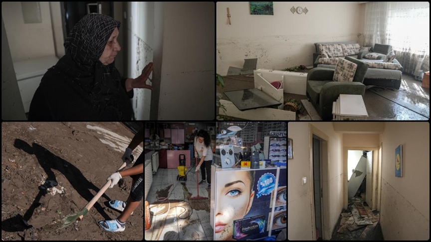 BAŞKENTTE SAĞANAKTAN ETKİLENEN BÖLGELERDE TEMİZLİK ÇALIŞMALARI SÜRÜYOR