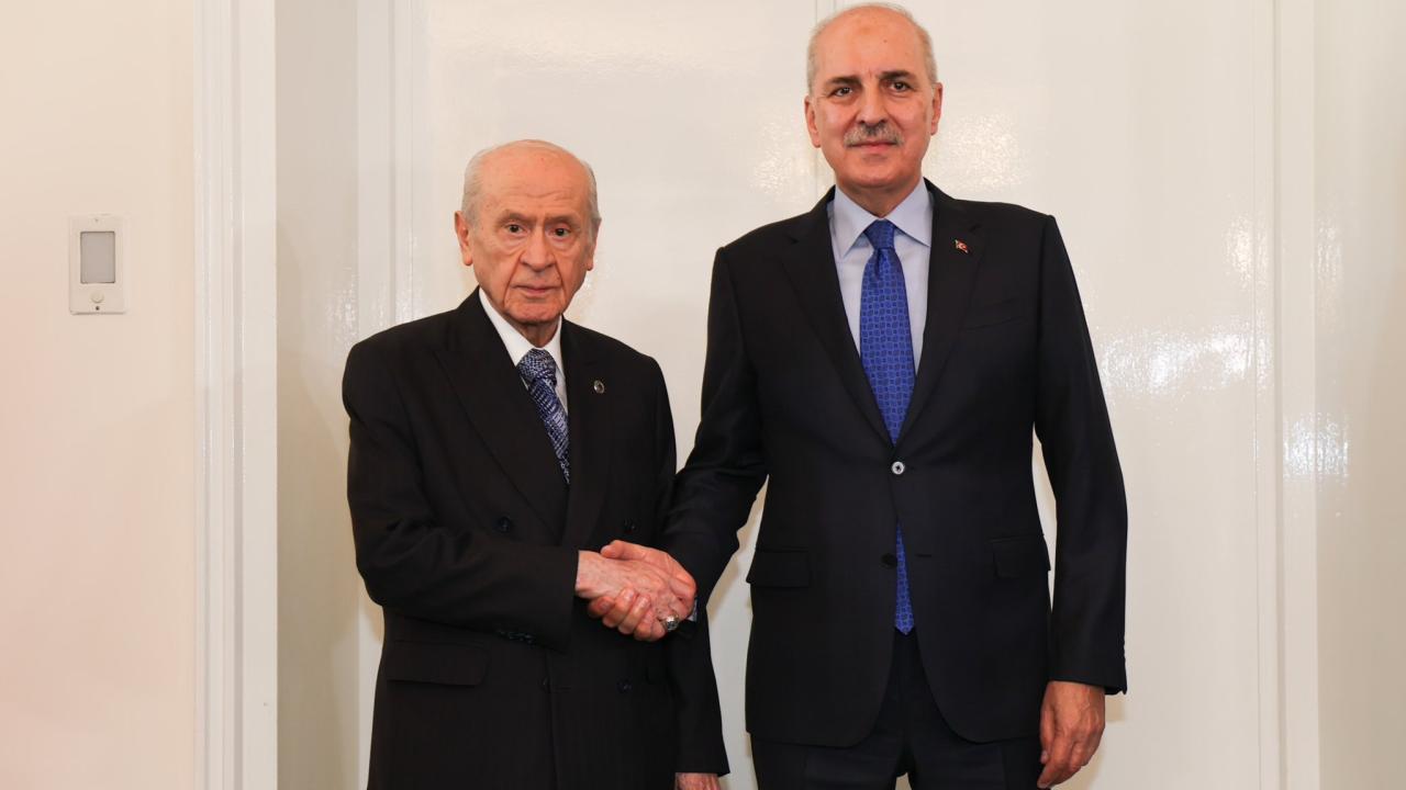 TBMM BAŞKANI KURTULMUŞ'TAN MHP GENEL BAŞKANI BAHÇELİ'YE ZİYARET