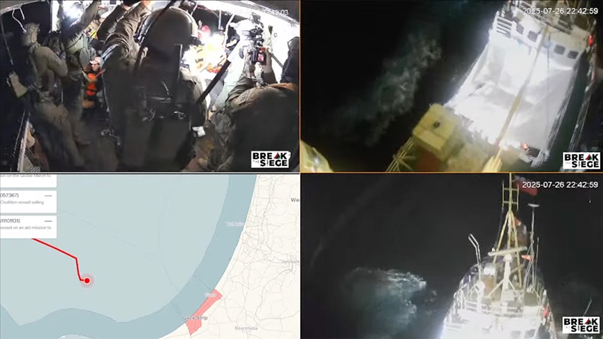 Gazze'ye yardım için yola çıkan Hanzala gemisine İsrail'in müdahalesinin başladığı duyuruldu