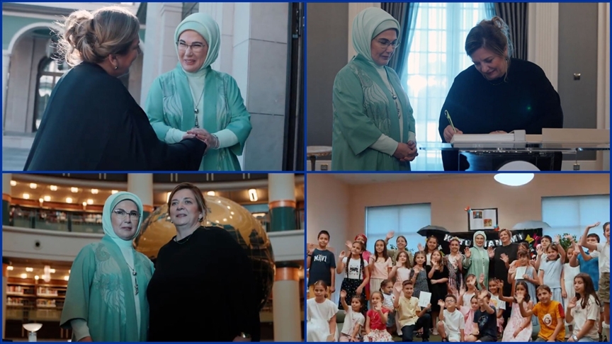 Emine Erdoğan, Gürcistan Cumhurbaşkanı Kavelashvili'nin eşi ile görüşmesine ilişkin video paylaştı