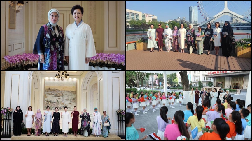 EMİNE ERDOĞAN, ÇİN'DE LİDERLERİN EŞLERİ İLE BİR ARAYA GELDİ