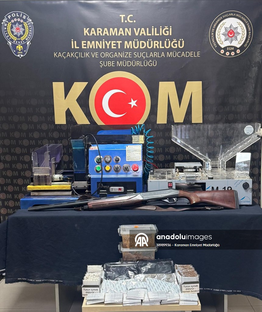 KARAMAN'DA 3 MİLYON 300 BİN MAKARON ELE GEÇİRİLDİ