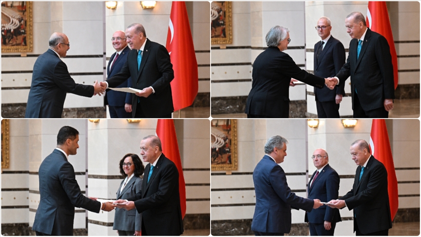 CUMHURBAŞKANI ERDOĞAN, 4 ÜLKENİN BÜYÜKELÇİSİNİ KABUL ETTİ