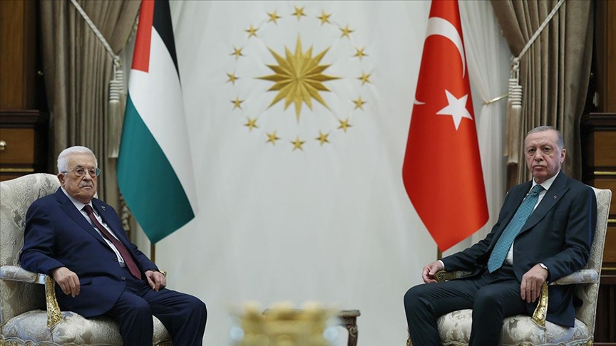 CUMHURBAŞKANI ERDOĞAN, FİLİSTİN DEVLET BAŞKANI ABBAS İLE GÖRÜŞTÜ