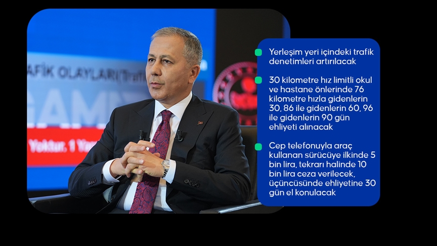İÇİŞLERİ BAKANI YERLİKAYA, TRAFİKTE YENİ DÖNEMİ ANLATTI