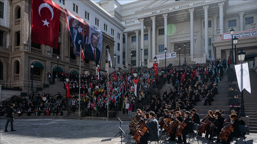 Ankara MGSÜ'den akademik yıl açılışına özel "Can Filistin" eseri