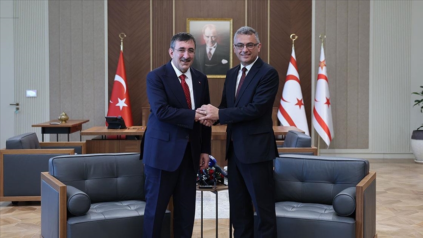Cumhurbaşkanı Yardımcısı Yılmaz, KKTC Cumhurbaşkanı Erhürman ile bir araya geldi