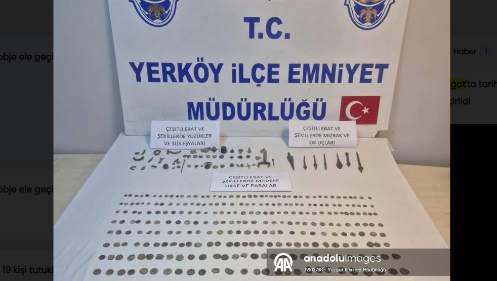 Yozgat'ta tarihi eser niteliğinde 328 sikke ve 56 obje ele geçirildi