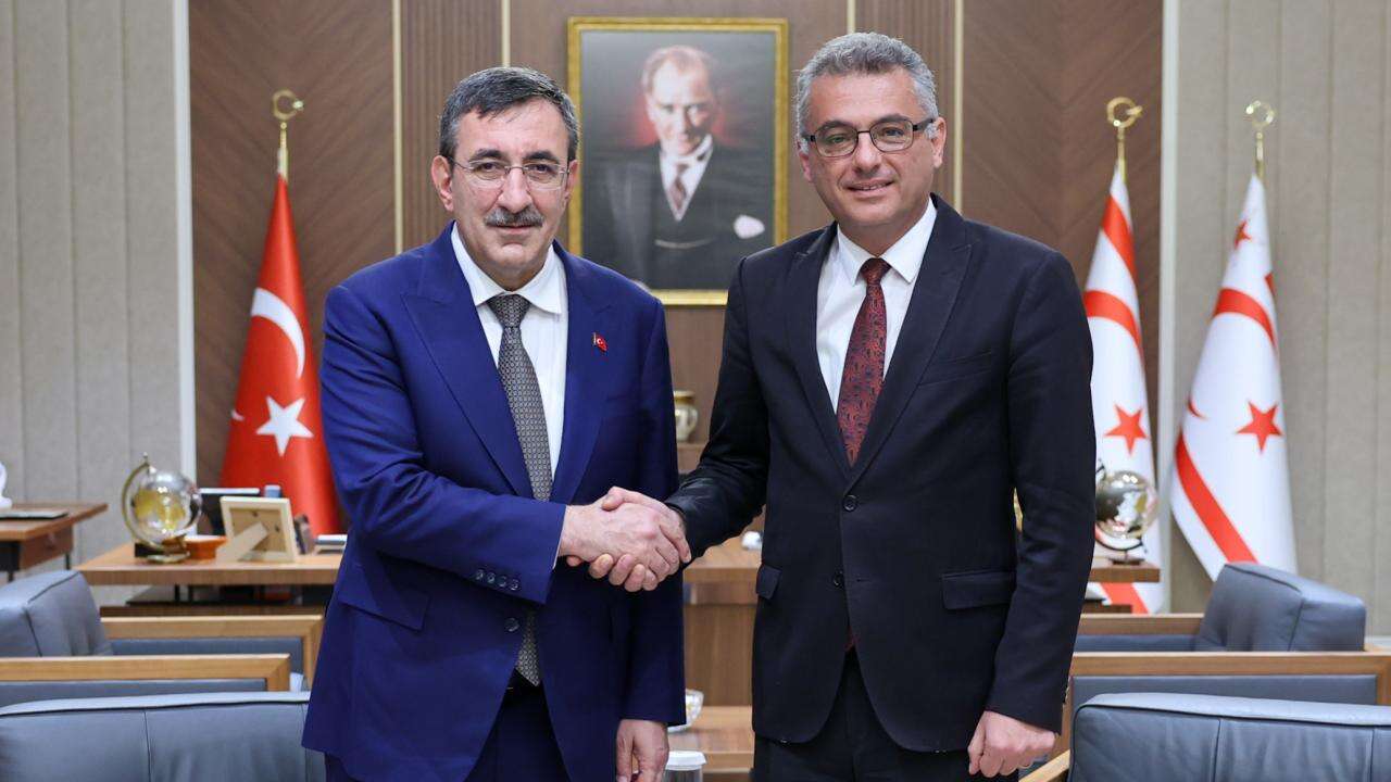 KKTC Cumhurbaşkanı Erhürman, Cumhurbaşkanı Yardımcısı Yılmaz'ı kabul etti