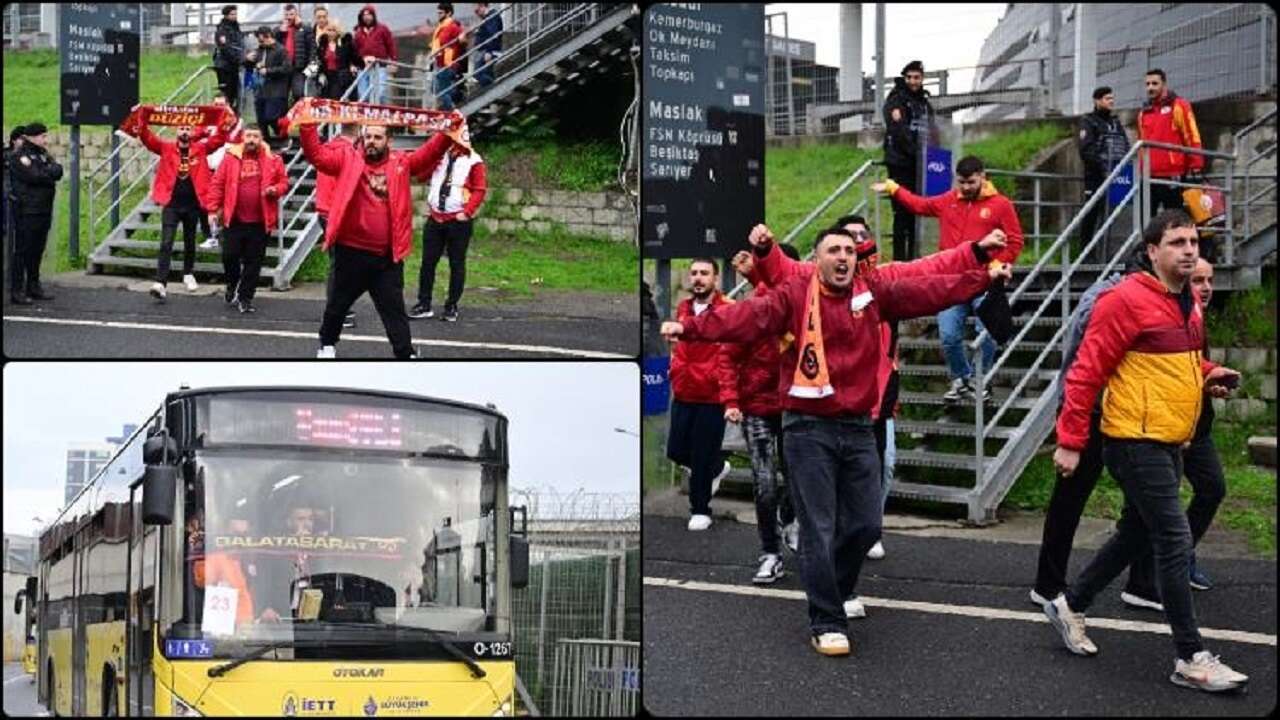 Galatasaray taraftarları, Fenerbahçe derbisi için Kadıköy'e hareket etti