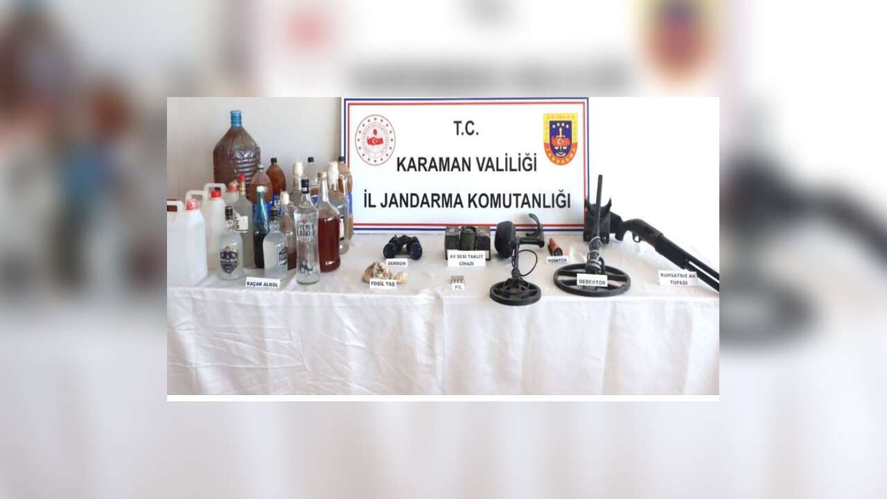 Karaman'da kaçak içki operasyonunda 2 şüpheli yakalandı