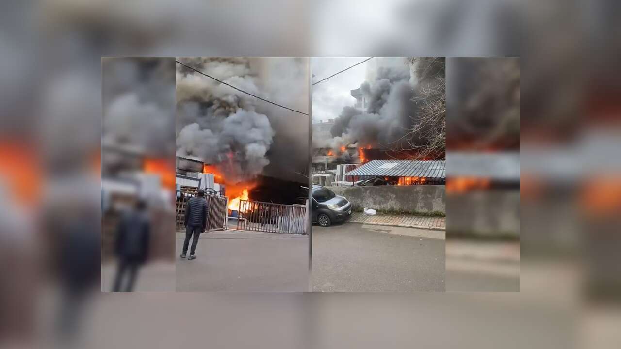 Sultanbeyli'de iş yerinde çıkan yangın söndürüldü