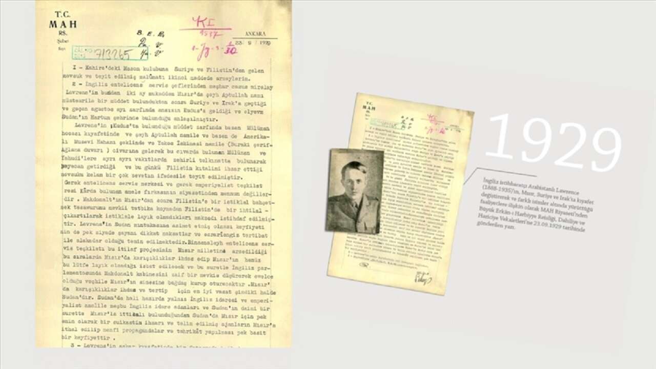 MİT, "Arabistanlı Lawrence" hakkındaki belgeyi paylaştı