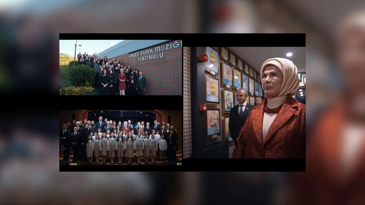 Emine Erdoğan'dan Palet Türk Müziği İlkokulu ziyaretine ilişkin paylaşım
