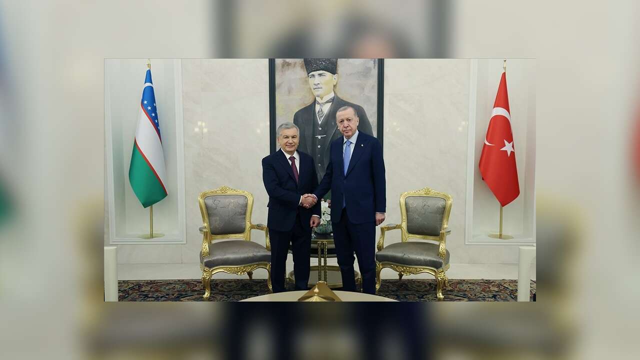 Cumhurbaşkanı Erdoğan, Özbekistan Cumhurbaşkanı Mirziyoyev ile bir araya geldi