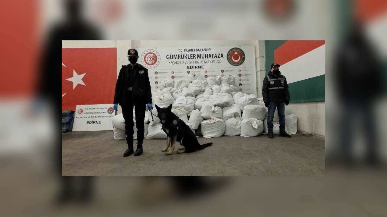EDİRNE - Kapıkule'de 914 kilogram esrar ele geçirildi