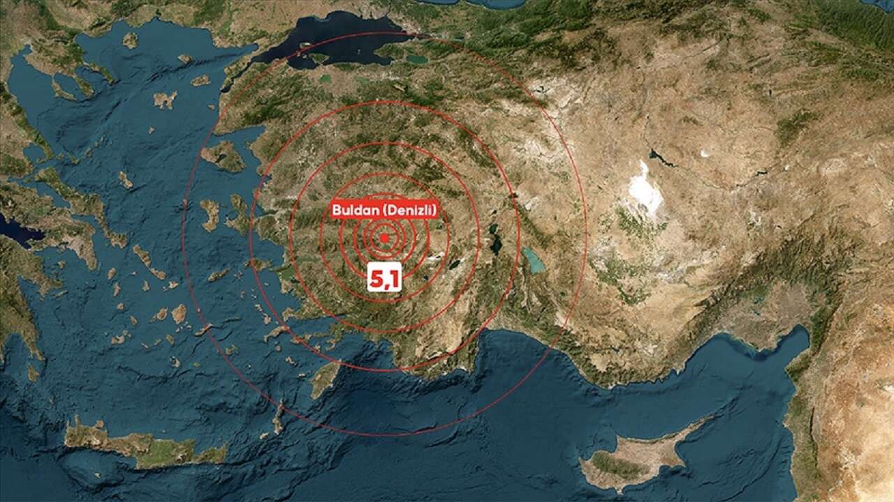 Denizli'de 5,1 büyüklüğünde deprem