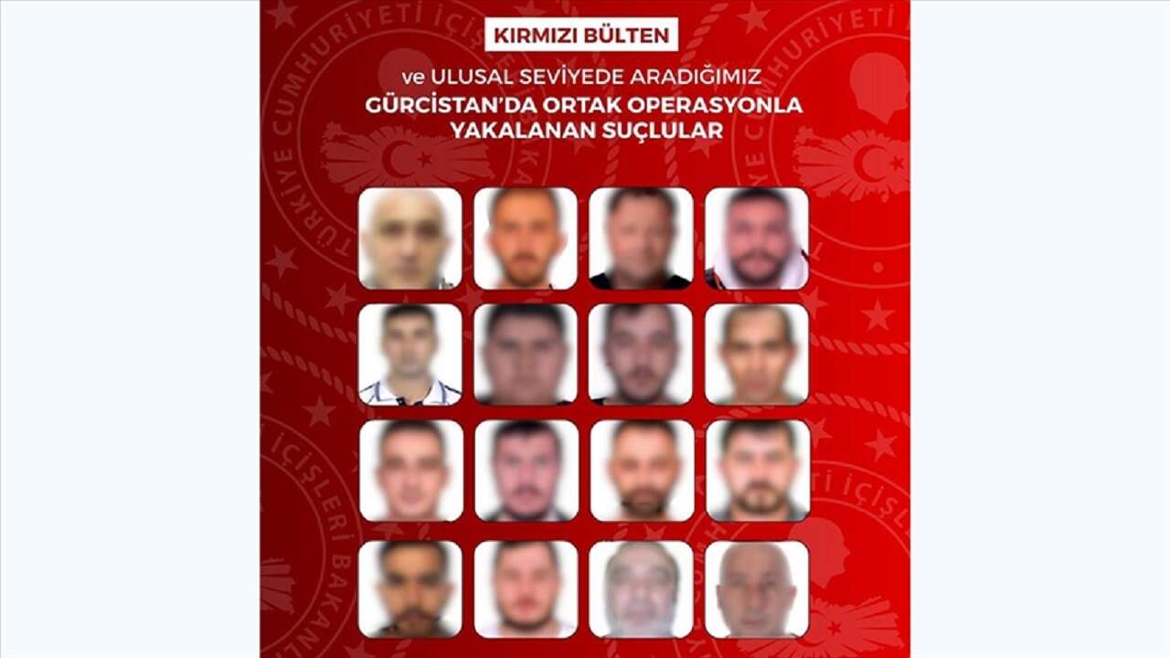 Kırmızı bültenle aranan 13, ulusal seviyede aranan 3 kişi Gürcistan'da yakalandı