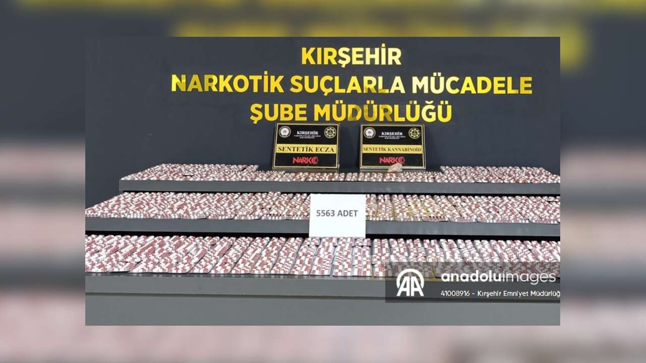 Kırşehir'de 5 bin 563 sentetik uyuşturucu hapla yakalanan zanlı tutuklandı