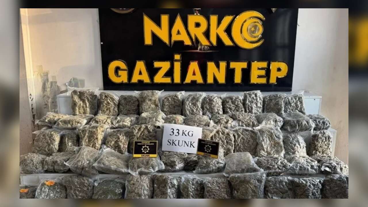 Gaziantep'te 34 kilo uyuşturucu ele geçirildi: 1 tutuklama