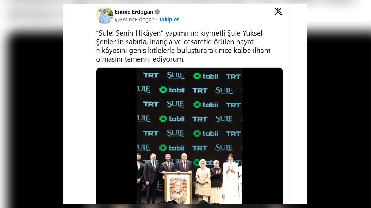 Emine Erdoğan'dan "Şule: Senin Hikayen" dizisi paylaşımı