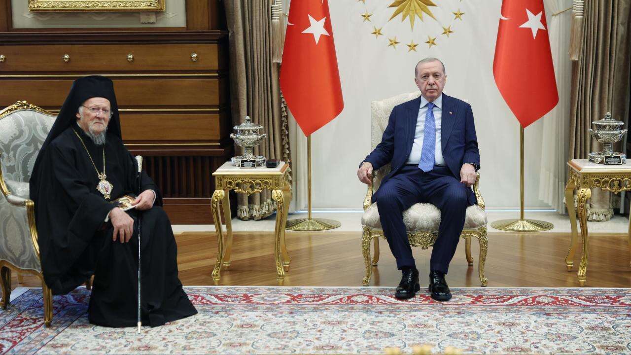 Cumhurbaşkanı Erdoğan, Fener Rum Patriği Bartholomeos'u kabul etti