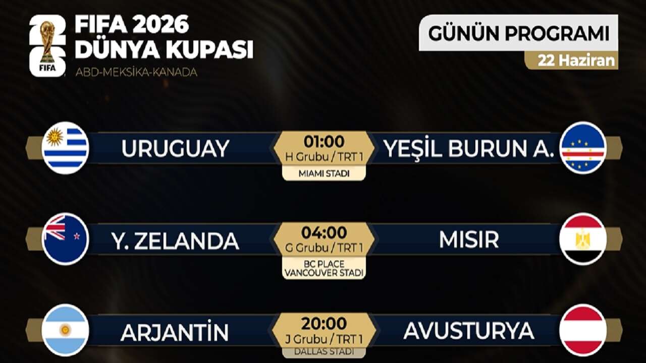 2026 Dünya Kupası heyecanı yarın 3 maçla devam edecek