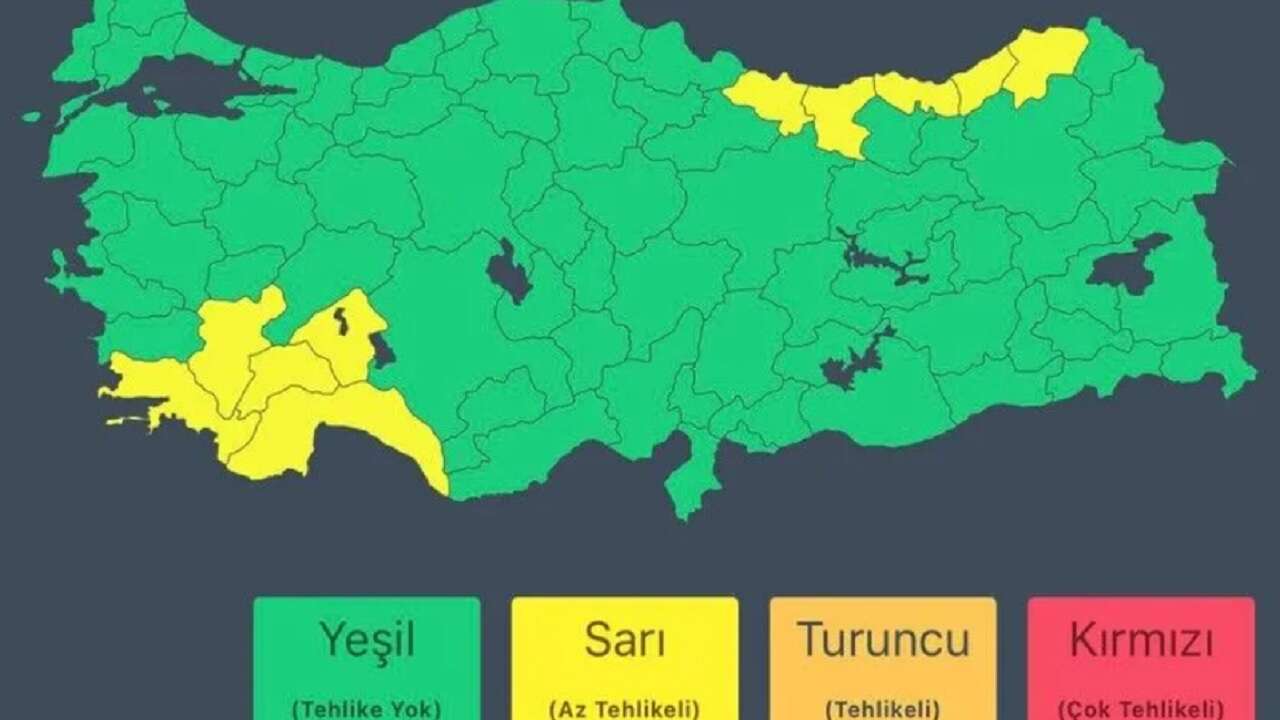 İçişleri Bakanlığı'ndan 10 il için "sarı" kodlu meteorolojik uyarı