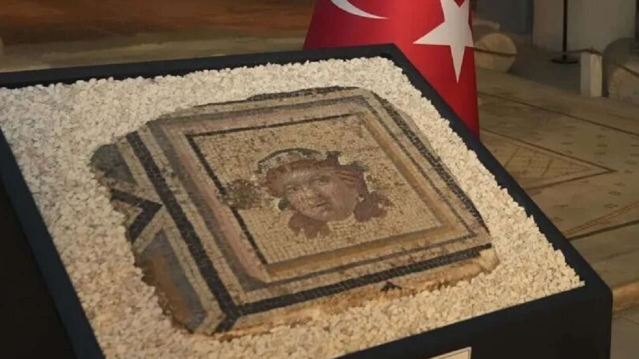 Çingene Kızı Mozaiği'nin 13. paneli Türkiye'ye getirildi