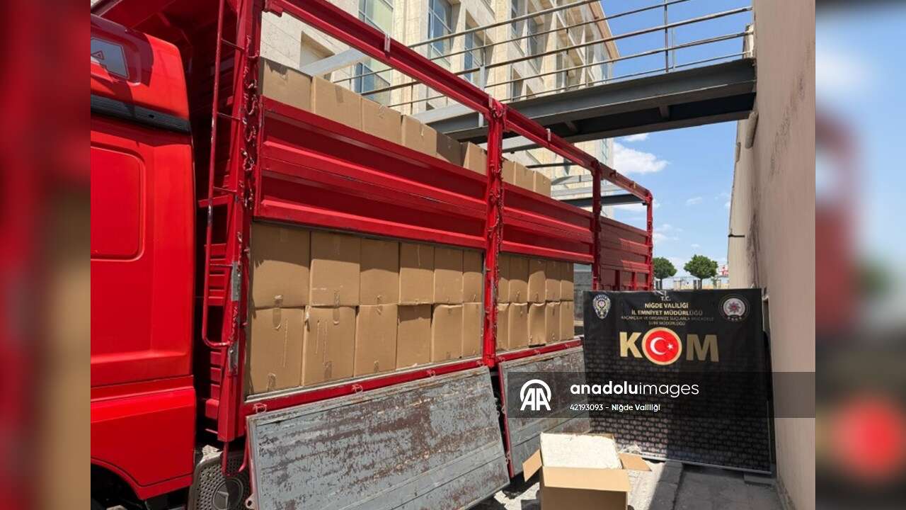 Niğde'de 7 milyon 500 bin makaron ele geçirildi!