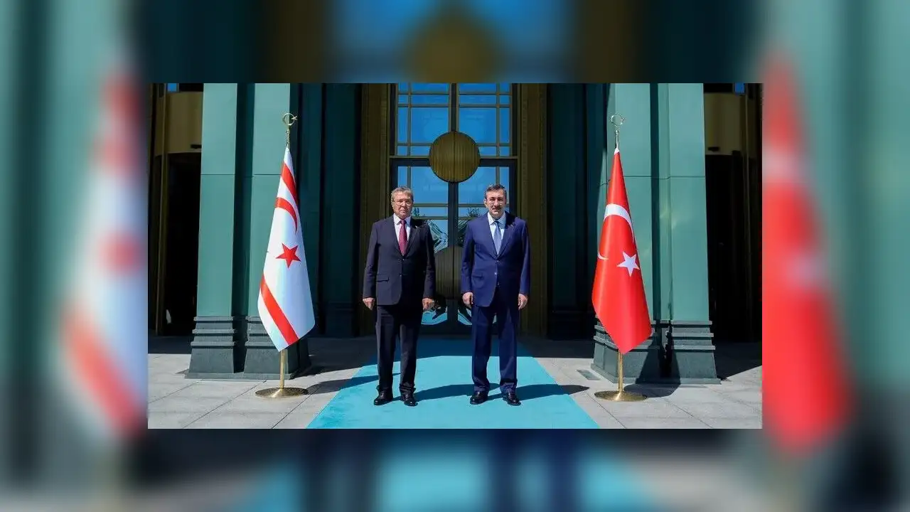 Cumhurbaşkanı Yardımcısı Yılmaz, KKTC Başbakanı Üstel ile görüştü