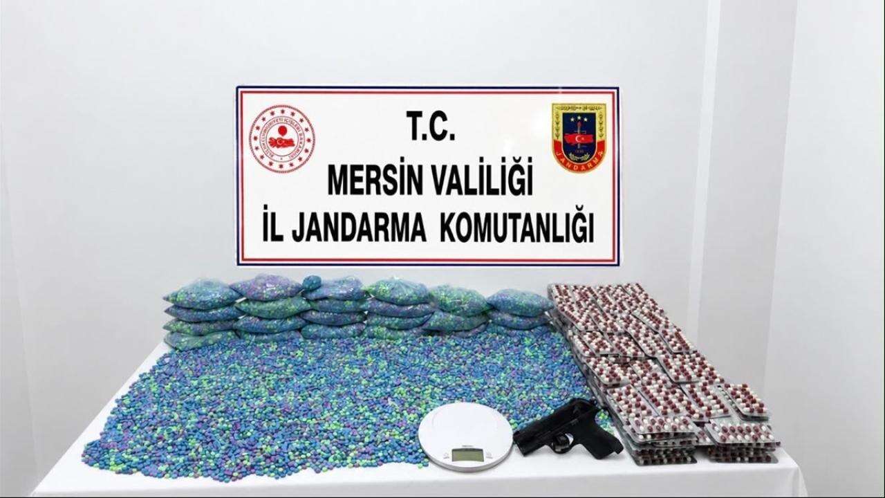 Mersin'de 64 bin 175 uyuşturucu hap ele geçirildi!
