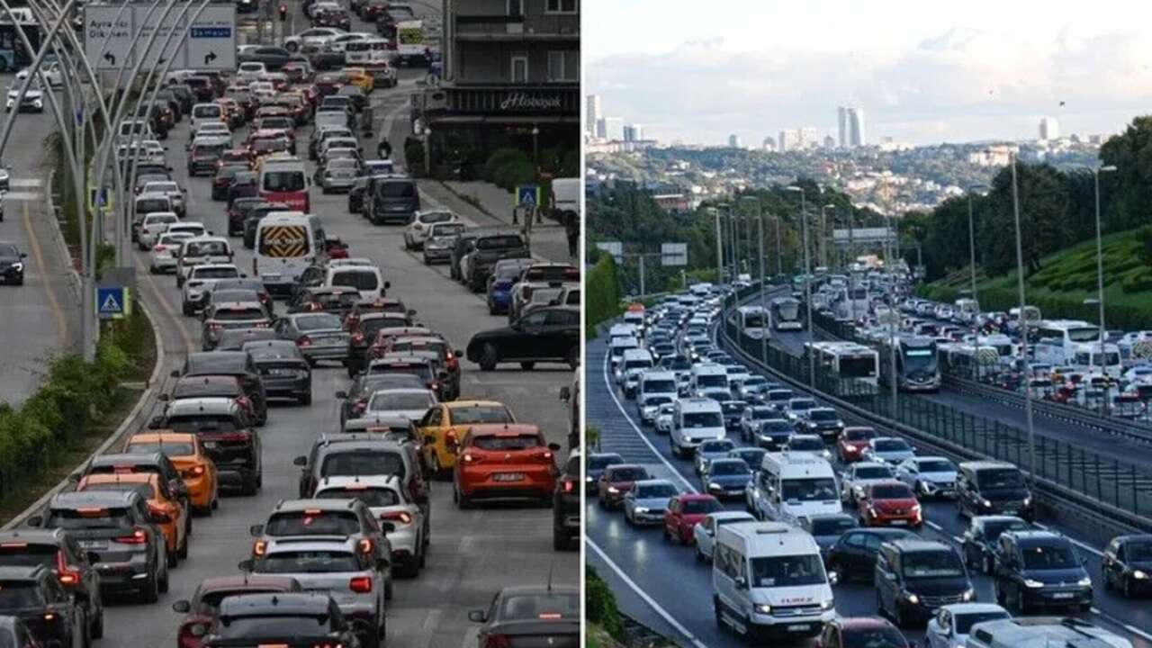 Ankara ve İstanbul'da yeni eğitim öğretim yılının ilk gününde trafik yoğunluğu