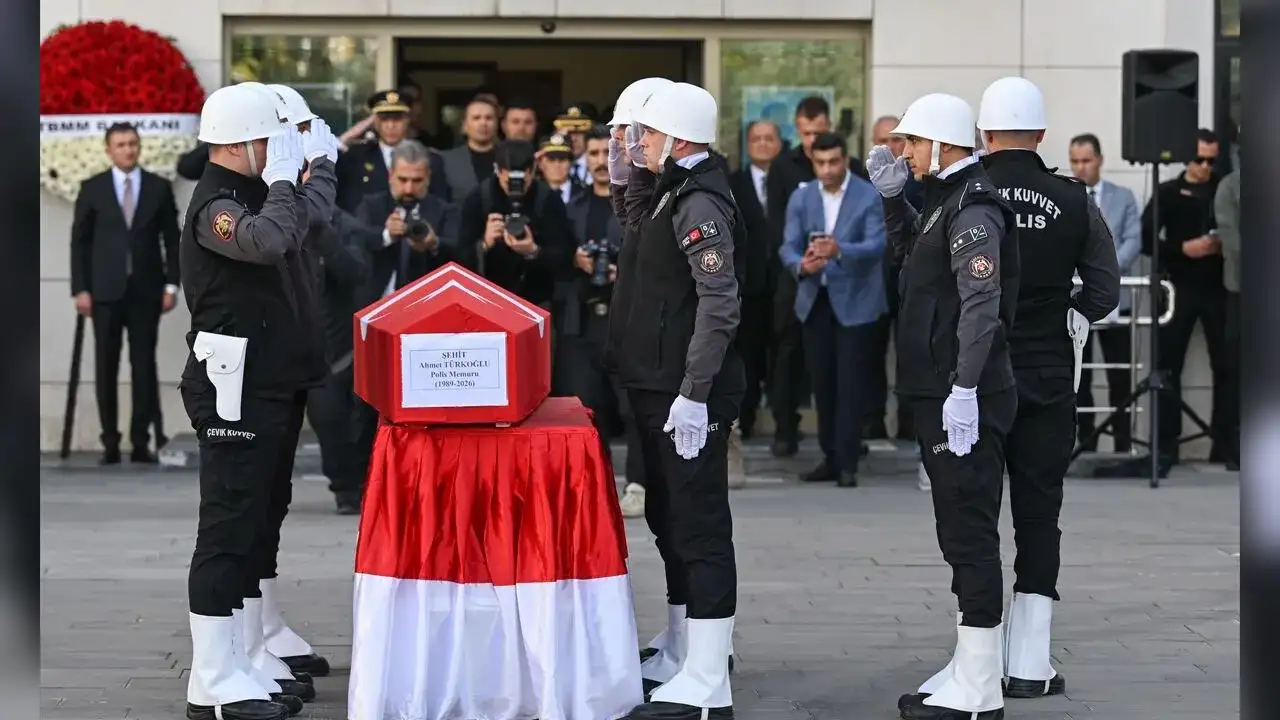 Şehit polis Türkoğlu için Ankara Emniyet Müdürlüğünde tören düzenlendi
