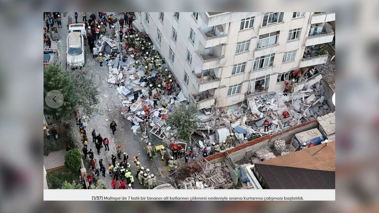 SON DAKİKA / MALTEPE'DE 7 KATLI BİNA ÇÖKTÜ!