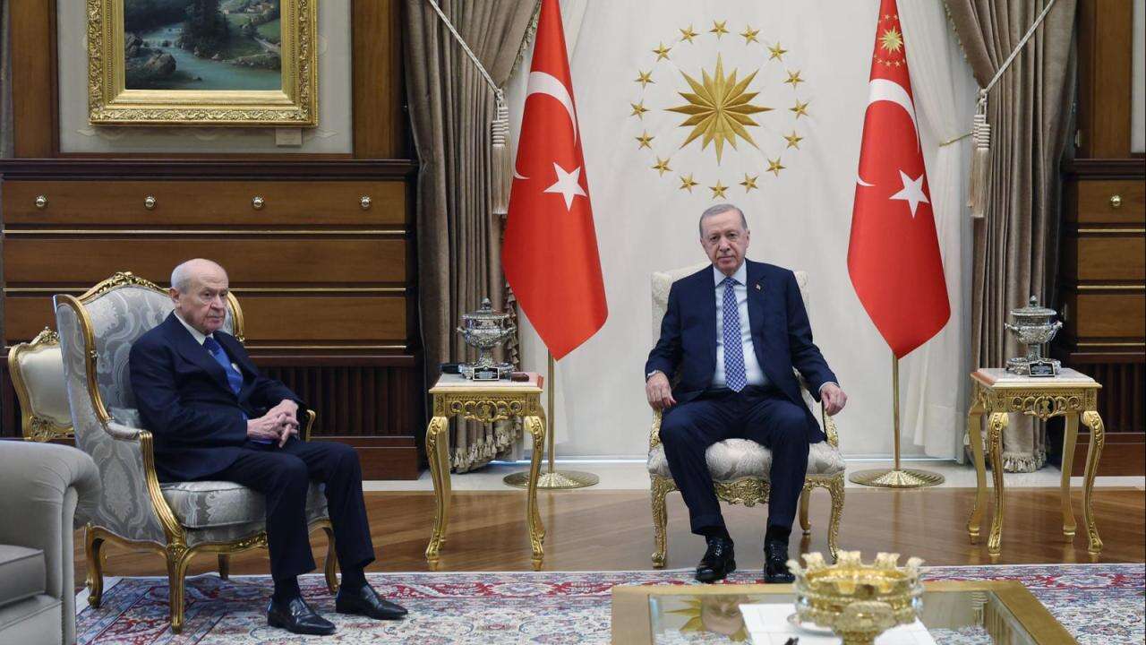 Cumhurbaşkanı Erdoğan, Bahçeli'yi kabul ediyor
