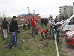 Pasinler'de 2 Bin 500 Fidan Toprakla Buluştu