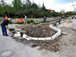 İbn-i Sina Caddesi'nde Kaldırım Ve Yeşil Bant Çalışması Yapılıyor