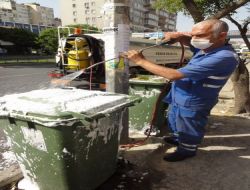 Konak Belediyesi, Konteynırları Köpükle Dezenfekte Etti