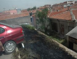 Kırşehir Kalesinde Yangın Paniği